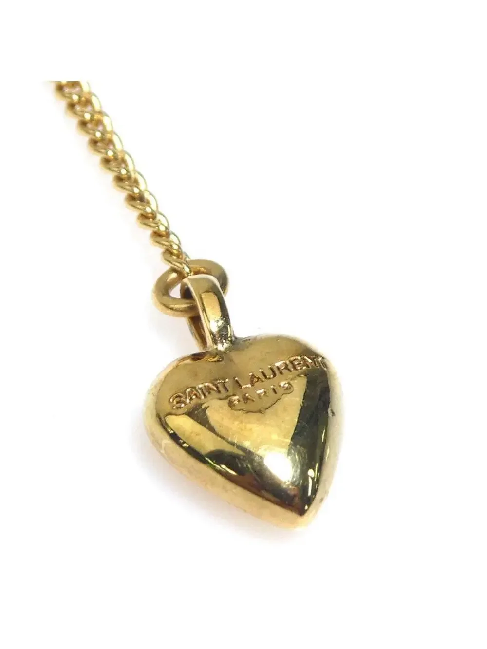 Auth Saint Laurent Necklace Gold Metal #302839S19B